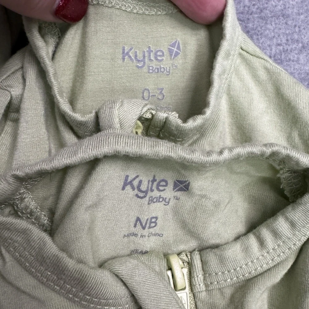 Kyte Baby Newborn 0-3 Month Lot Sleeper Pajamas Zipper Bamboo Green Girl Or Boy